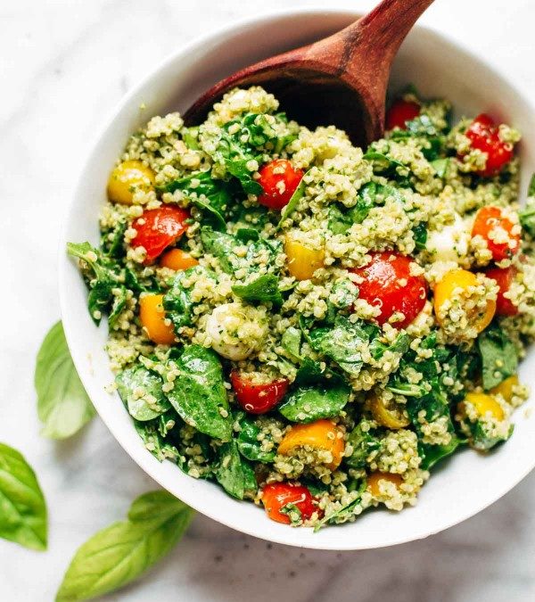 A healthy quinoa summer salad